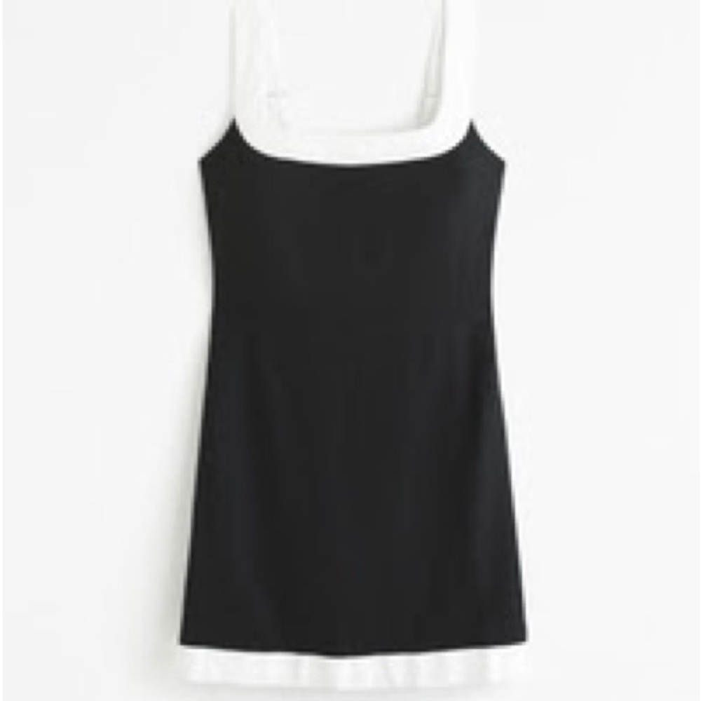 Linen Blend Wide Strap Mini Dress